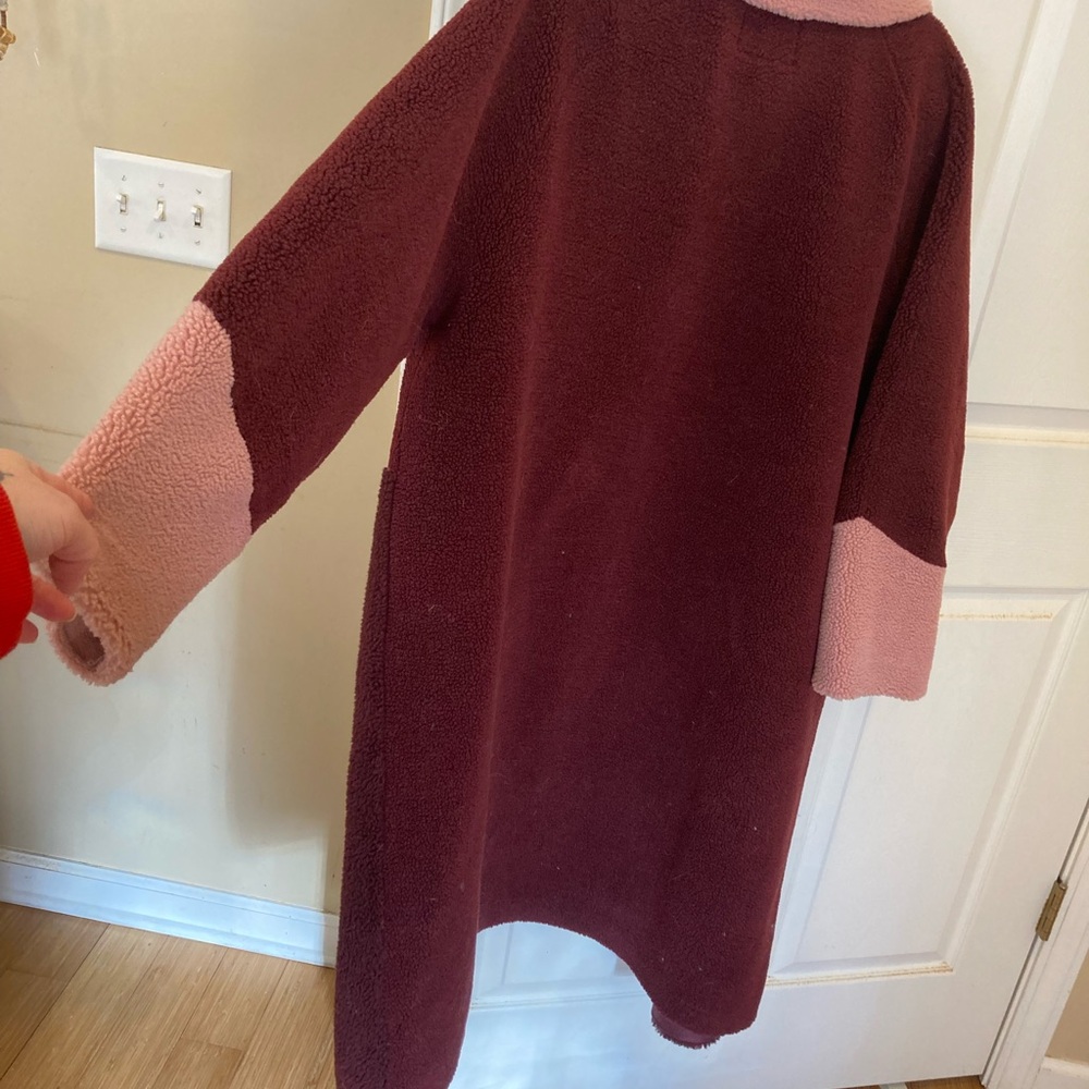 FREE PEOPLE Burgundy and Pink Coat - Picture 7 of 7